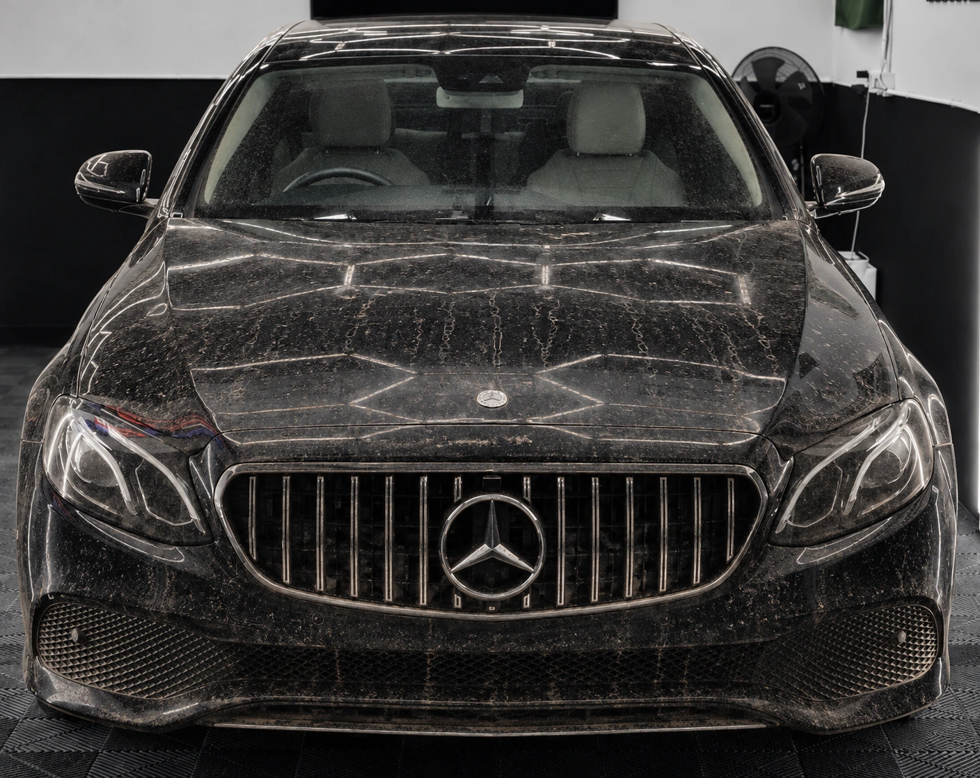 Illustrative dirt-treated version of the Mercedes